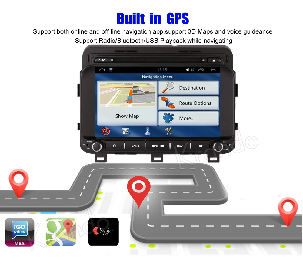Excellent Krando 8" Android 9.0 car audio radio for Kia K5 Optima 2014-2015 gps dvd player navigation multimedia system WIFI 3G DAB+ 2