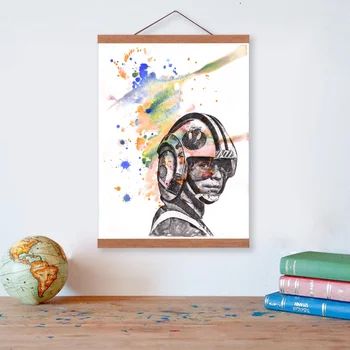 

Star Wars Fan Art Movie Wooden Framed Canvas Painting Home Decor Wall Art Print Pictures Poster Hanger