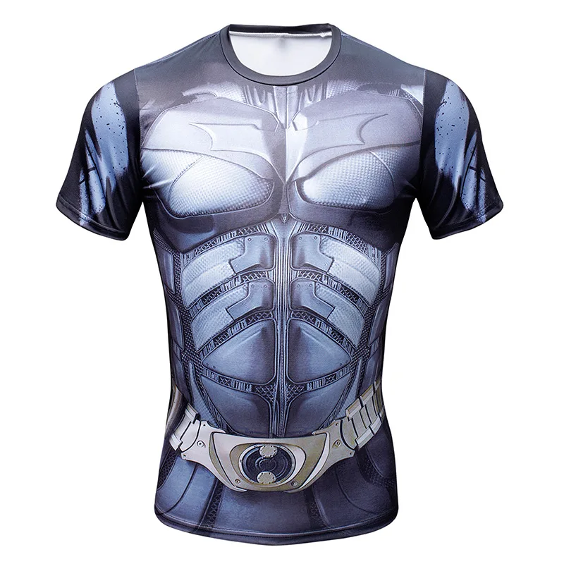Летняя футболка с супергероями Marvel, Суперменом/капитаном Америкой/Бэтменом, одежда для фитнеса, Мужская забавная 3D футболка, компрессионная футболка, топы - Цвет: 6