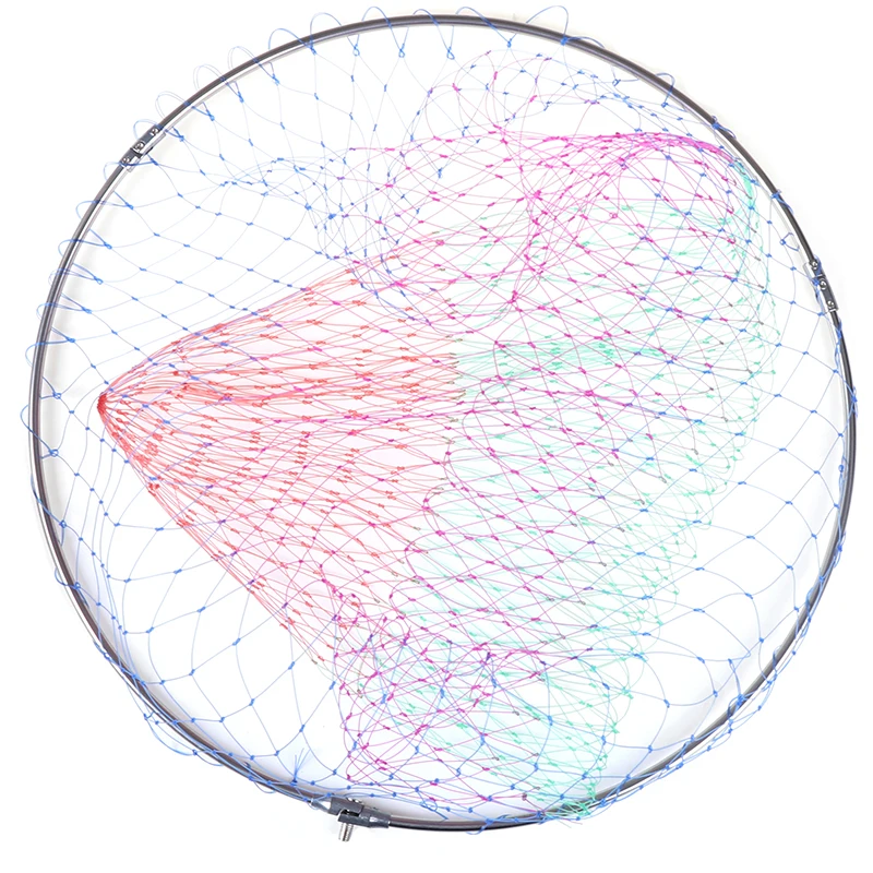 1 шт., большая круглая рыболовная сетка С клеевой проволокой, складная Сетчатая Сумка, переносная Выдвижная рыболовная сачок из нержавеющей стали