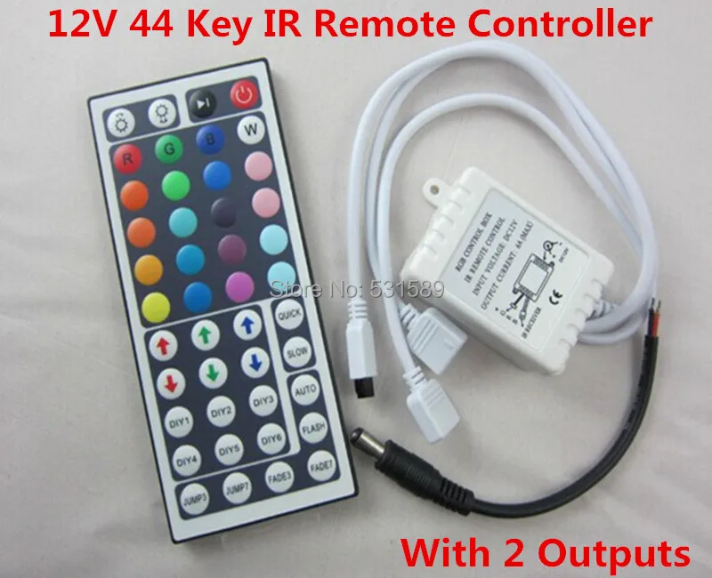 buy DHL 100PCS 12V 44 Key IR Remote Controller For RGB 5050 LED Light Strip TWO outputs