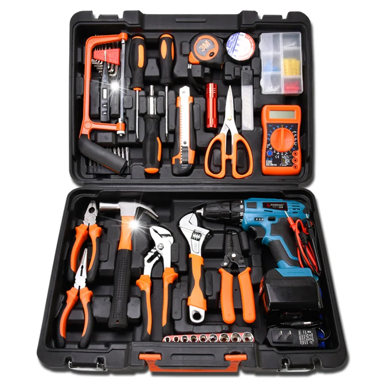 

Outdoor tool set household combination charging lithium drill electric screwdriver screwdriver machine tool box