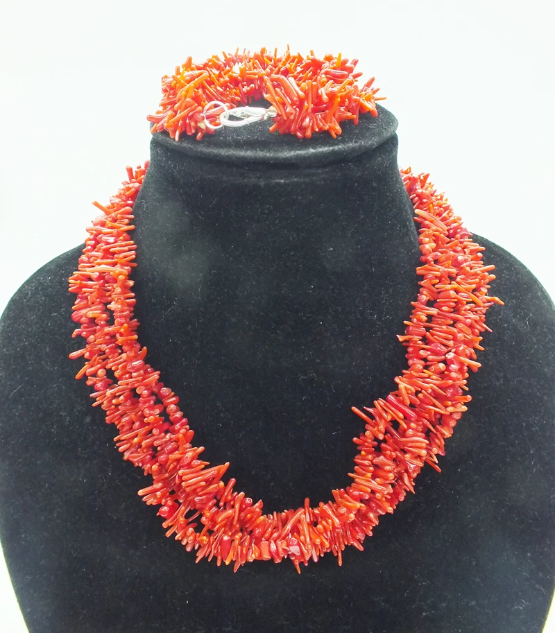 

2019-## Free shipping 4 shares. Red Irregular Coral Necklace (18") Bracelet (7.5") Classic Prom Necklace