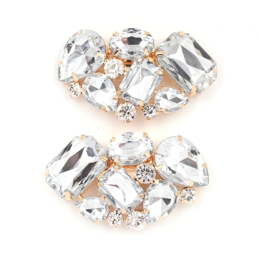1Pc Bridal Wedding High-heel Shoes Clips Shoe Accessories Shoe Clip Crystal Rhinestone Charm Decoration Metal Material