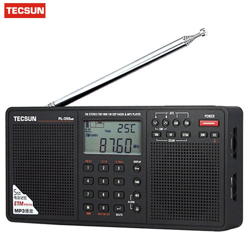 Полный бренд Tecsun PL-398MP портативный радио FM стерео имеет функцию воспроизведения MP3(со слотом для sd-карты) стерео короткие радиоволны радио