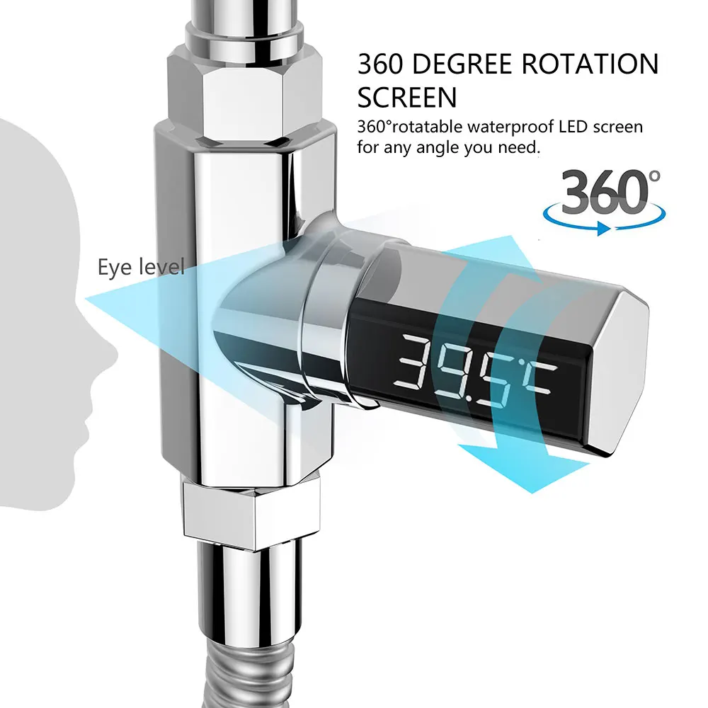 

LED Display Home Water Shower Thermometer LED Display Water Shower Thermometer Bath Flow Water Temperture Monitor Drop Shipping