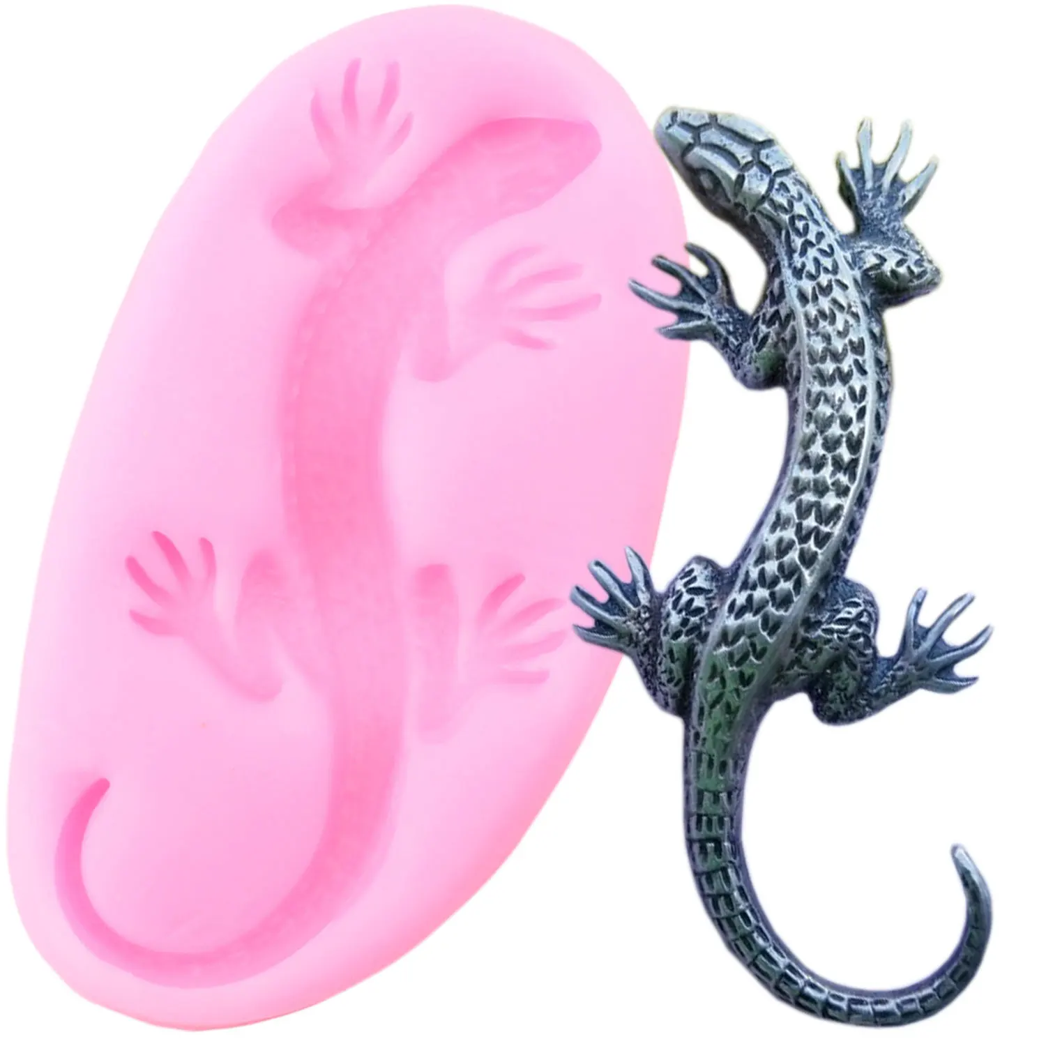 

3D lizard Silicone Mold Gecko Cake Fondant Molds DIY Cake Decorating Tools Cupcake Baking Candy Clay Chocolate Gumpaste Moulds