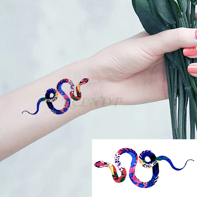

Waterproof Temporary Tattoo Stickers Snake fake Tatto Flash Tatoo Tatouage Body Art Hand Back Foot Arm for Girl Women Men