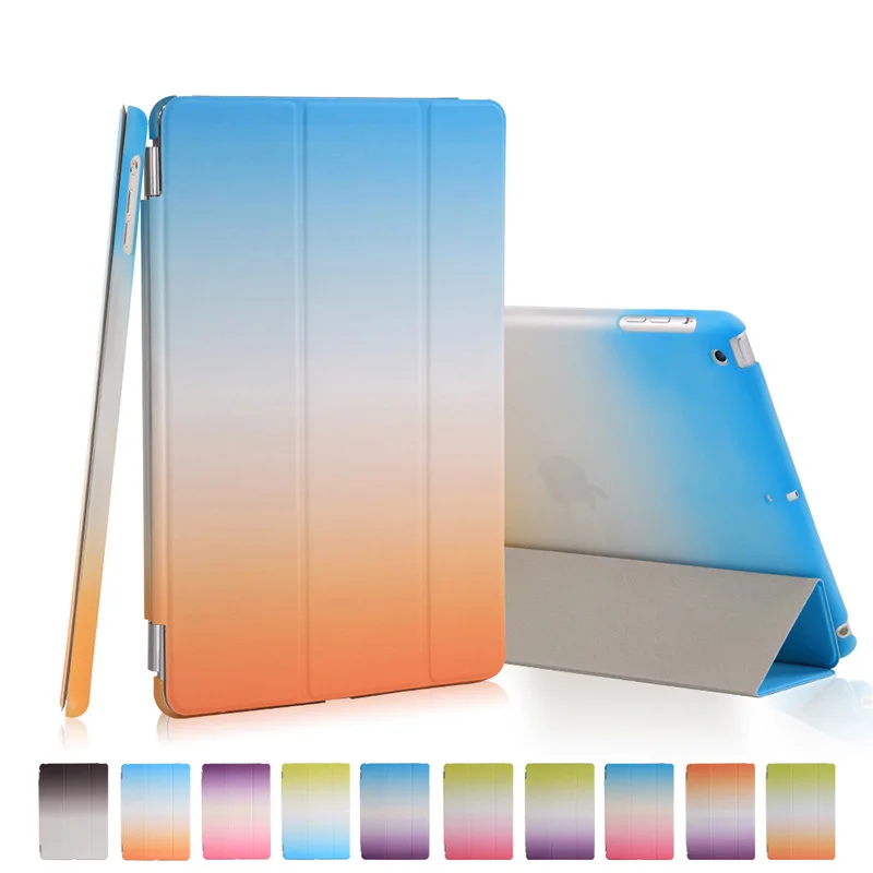 

For Apple iPad Air 2 Air2 Retina Smart Case Cover Rainbow Tablet Pu Leather Cases For ipad air 2 ipad 6 For ipad 5th generation