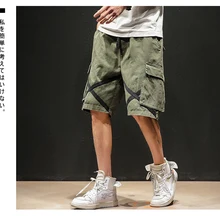 Летние японские повседневные рабочие шорты мужские плюс большой размер свободные жир тренд шорты