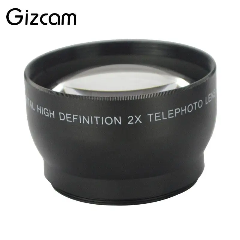 Gizcam Профессиональный 52 мм 2x телеобъектив конвертер для Nikon D5100 D3200 D70 D40 DSLR|lens