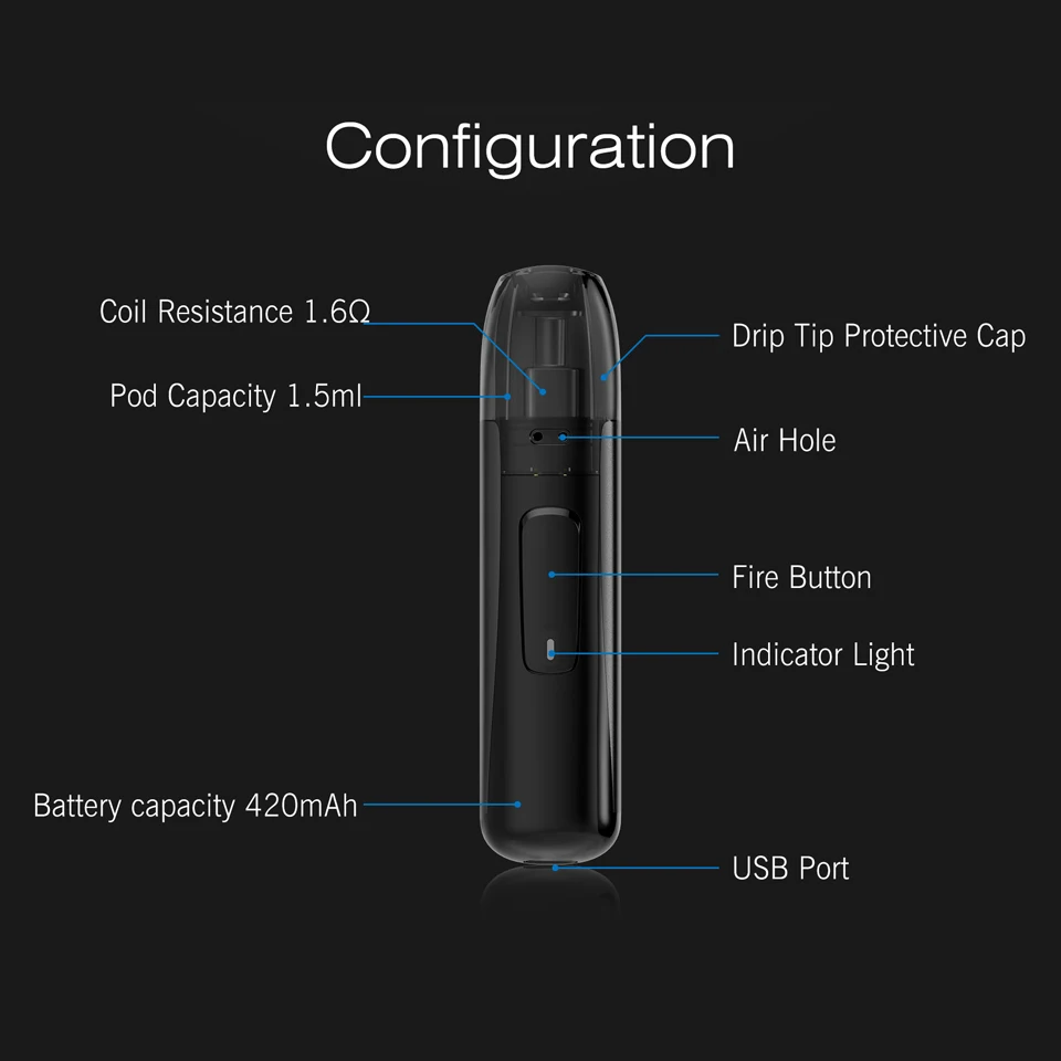 Электронная сигарета Think vape Asteroid комплект встроенный аккумулятор 420 мАч Pod