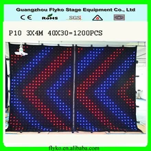 3 комплекта/партия x 4 м P10 светодиодный видео занавес srceen для сценический фон