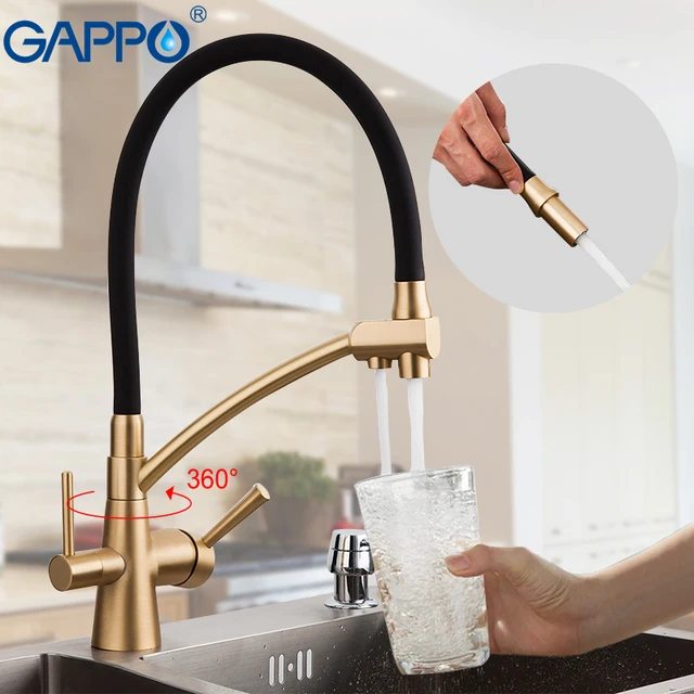 Best Price GAPPO Gold kitchen faucet kitchen mixer tap with filtered water tap Brass faucet mixer water crane torneira para cozinha        