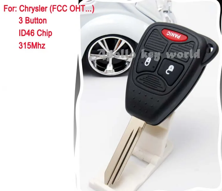 3 кнопки дистанционного ключа для Chrysler 300C Dodge Jeep Wrangler Liberty с чипом ID46 315 МГц FCC OHT 5