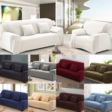 Funda de sofá sólida para sala de estar funda elástica para sofá seccional fundas de sofá Spandex funda de sofá elástica blanca 1/2/3/4 plazas