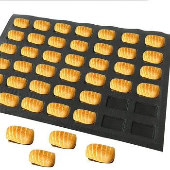 

38x55CM sandwich silicone perforated Bread Baking Forms 42 channels bread baking tray woven glass fabric bread mold