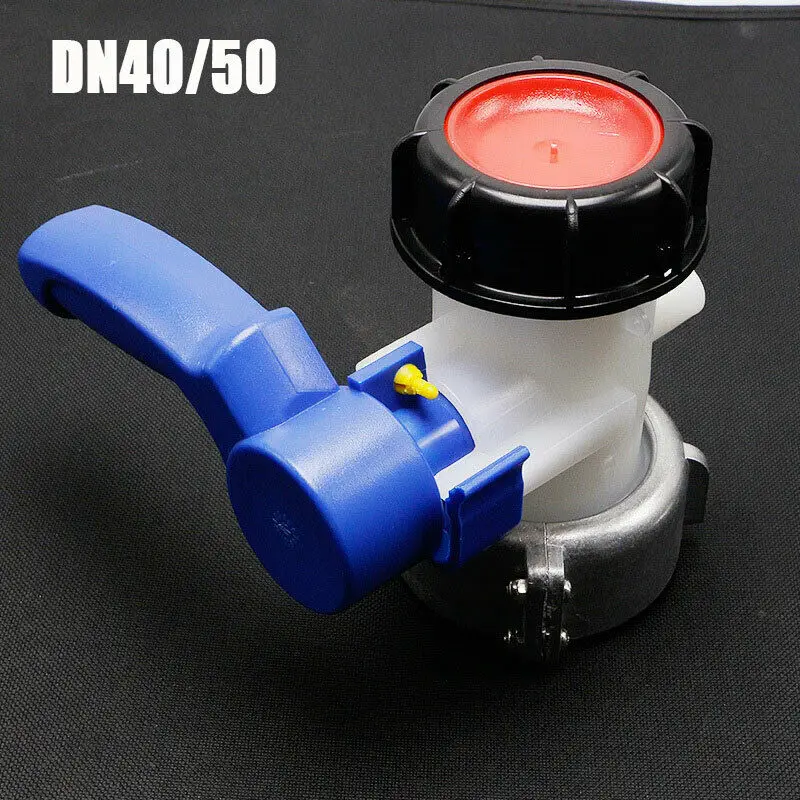 IBC Tank Container 75 mm/62 mm Ball Valve DN40 / 50 With Free Turning Aluminum Nut  -20 � C ~ 70 � C IBC Tank Ball Valve