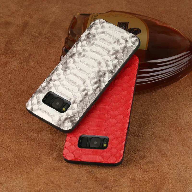 

Natural luxury Python skin phone case for Samsung A70 A50 All inclusive Anti-fall Genuine Leather case for Samsung note 10 S10 9