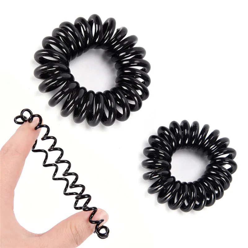 New 10PCS/LOT Rubber Band Headwear Rope Spiral Shape Elastic Hair Bands