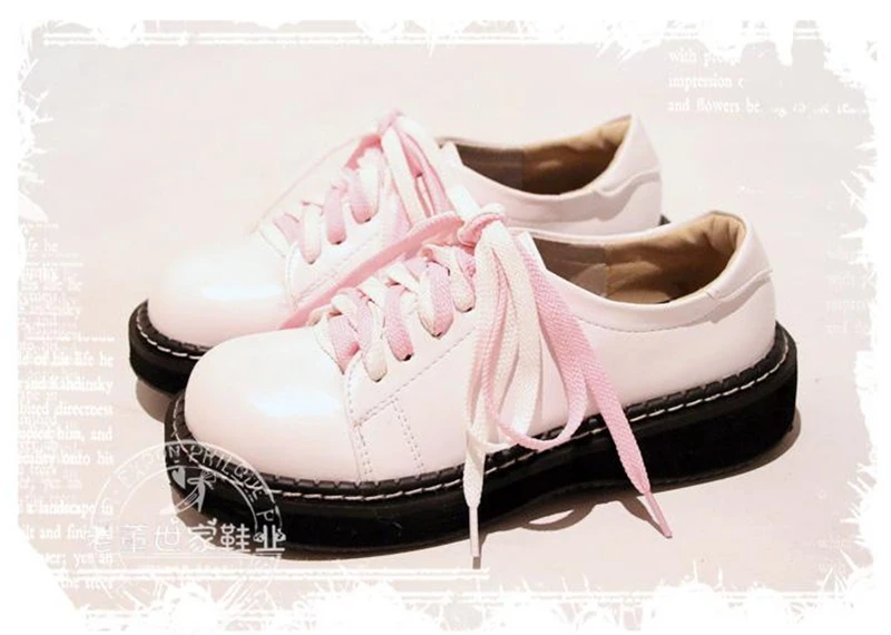 Обувь в стиле Лолиты; милая обувь в японском стиле на толстой подошве; цвет белый, розовый; Милая обувь принцессы для девочек; обувь для костюмированной вечеринки