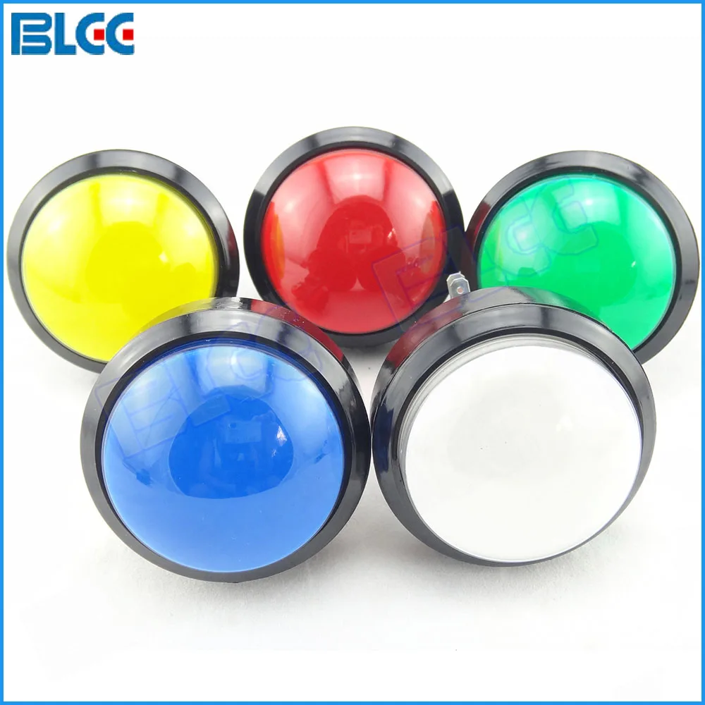 2pcs 60mm Round Illuminated Arcade Button LED Push Buttons with Microswitch for Coin Operated