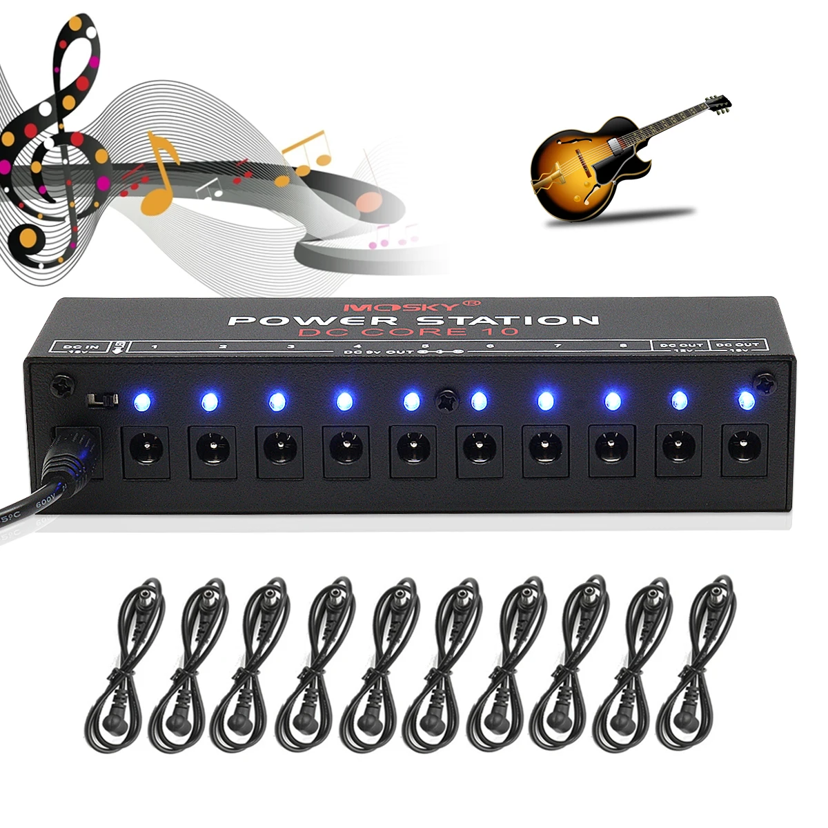 

Caline 10CH Guitar Pedal Board Effect Power Supply Isolated Output 9V 12V 18V