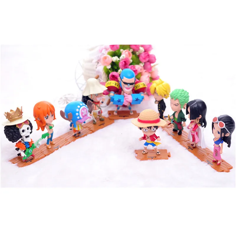 Anime One Piece Figuras Toys 10pcslot 10cm Chopper Hancock Nami Zoro PVC Action Figure Model Toys Dolls Car Home Decor  (2)