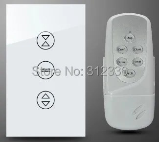 

Free shipping 120MM 1PC Switch+1PC Remote Control switch Glass touch wall switch panel curtain switch tempering glass