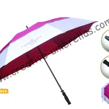 По морю, pongee серебряное покрытие ткани 14 мм Вал из стекловолокна и ребра, открытым Гольф зонтик, двойной слой