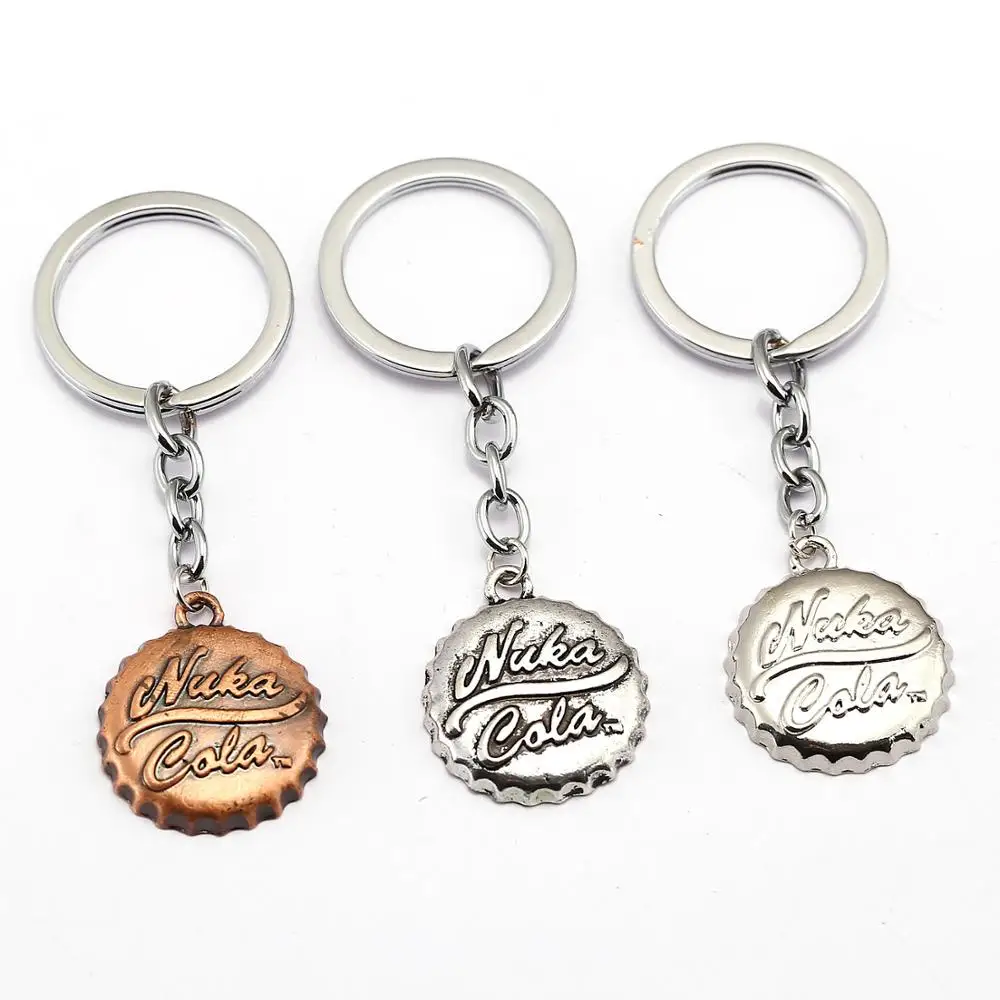 

High Quality 2019 TheNewest 1 Pc Hot Cool game Fallout 4 Beer Cap Shape Pendant Keychain Fashion Car Key Ring Nice Gift Key