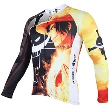 Дышащие Для мужчин весной и летом One Piece Эйс велосипед Джерси полиэстер 3D драпировка Длинные рукава Велоспорт Джерси