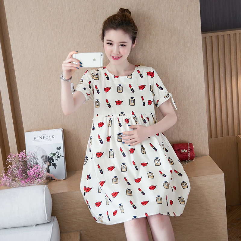 

Pengpious 2019 pregnant women summer plus size nursing dress lady fashion printing breastfeeding shirts fashion a-line blouses