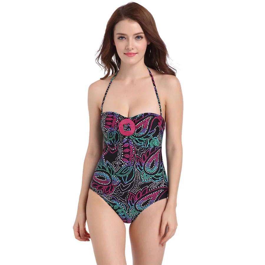 2017 new sexy one piece high elasticity trikini swimsuit bodysuit women plus size swimwear xxxxxl tankini costumi da bagno donna