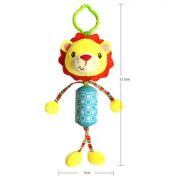 Счастливый обезьяна Детская кровать автомобиль висит погремушка Stick плюша кукла игрушка-головоломка звонок Кукольный животных, игрушки 998