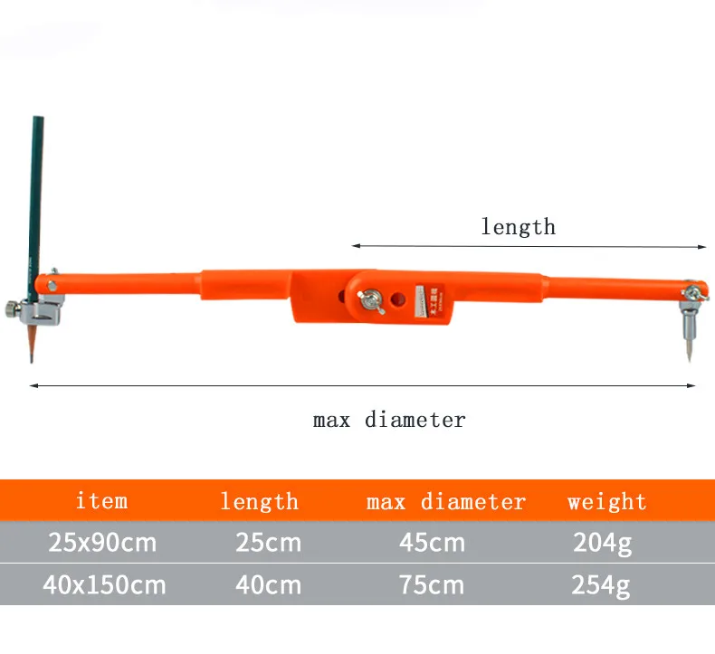Круговой маркировки инструмент линия датчик расстояния деревообрабатывающий compasss маркировки скрайбирования ремесло дизайн макет Инструмент 90/150 см Диаметр