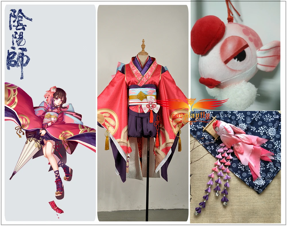 Onmyoji Kagura Bloem Jurk Paarse Kimono Outfit Cosplay Kostuum Jurk Rok Kleding Zonder Decoratie Onmyoji Kagura Bloem Jurk Paarse Kimono Outfit Cosplay Kostuum Jurk Rok Kleding Zonder Decoratie