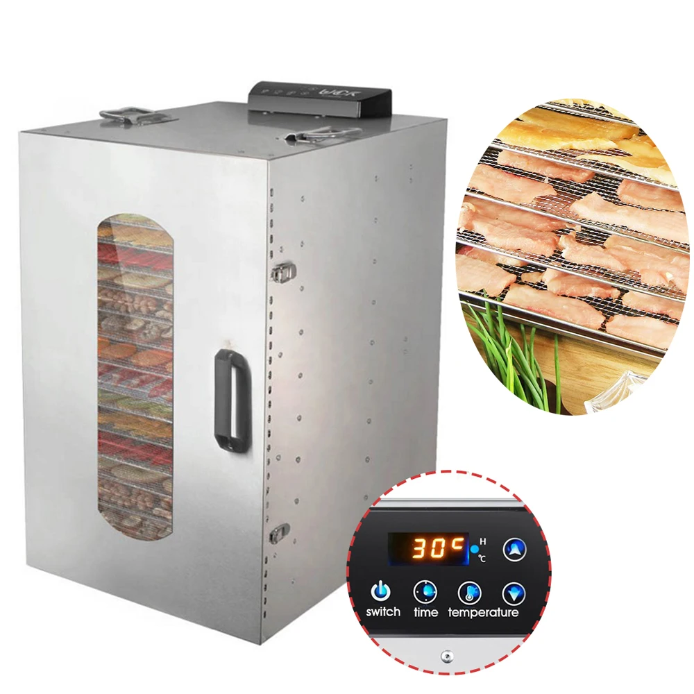 

20 Layers Temperature Time Control Fruit Dehydrator Machine Stainless Steel Fruits Vegetable Food Dryer Processor Dry