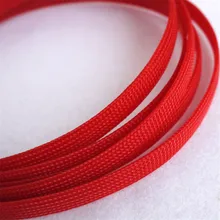 

Red - High quality 10mm Braided PET Expandable Sleeving High Density Sheathing Plaited Cable Sleeves 1M