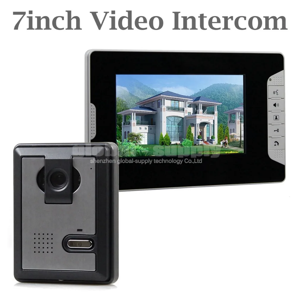 

DIYSECUR 7 inch Wired Color Video Door Phone Intercom Home Security System for Villa, Office, Private House