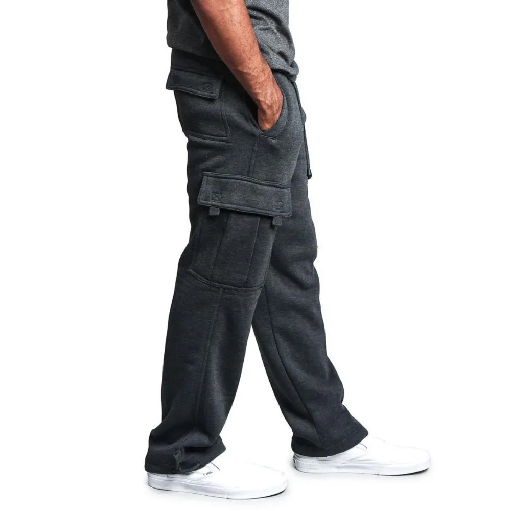 Весна-осень, мужские одноцветные штаны для активного бега, повседневные штаны со шнурком, средняя талия, мужские хип-хоп свободные длинные спортивные штаны