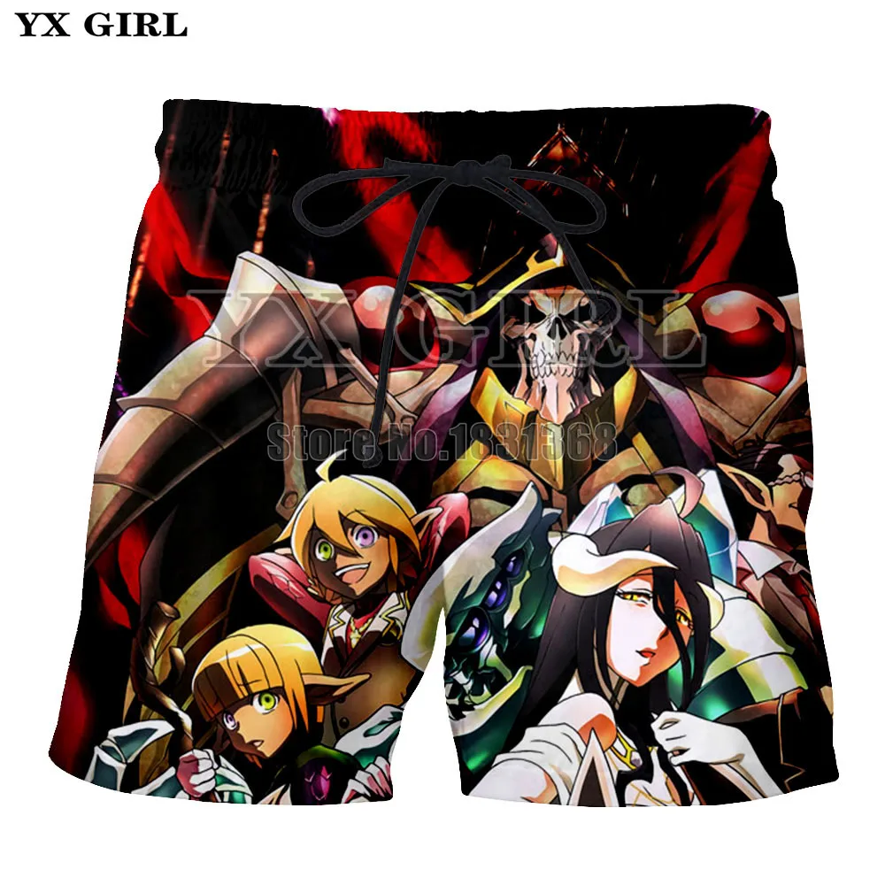 YX девушка летние мужские Аниме игры Overlord пляжные шорты 3D печати модные мужские бордшорты фитнес брюки плюс размер 5XL