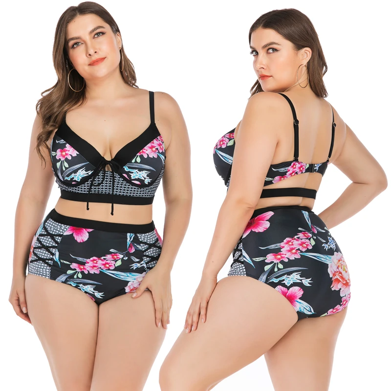 

Plus Size Swimsuit Women Bikini Set Bath Suit 2 Pieces Monokini Maillot De Bain Femme Bodysuit Female Bathing Suit Beach wear