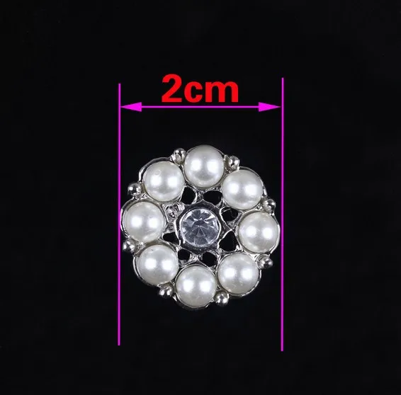 MOQ 20 шт серебряные металлические кнопки из сплава искра жемчуга прозрачные