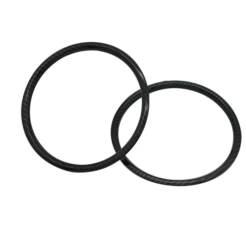 Para Ford Mustang puerta altavoz estéreo anillo Trim cubierta de salida marco ABS negro de carbono 2015, 2016, 2017, 2018 interior/