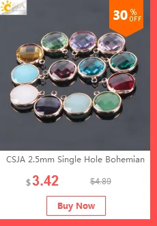CSJA, богемные квадратные Хрустальные стеклянные бусины, золотые двойные кольца, подвеска для ожерелья, очаровательные браслеты, соединитель, ювелирные изделия, поиск E880