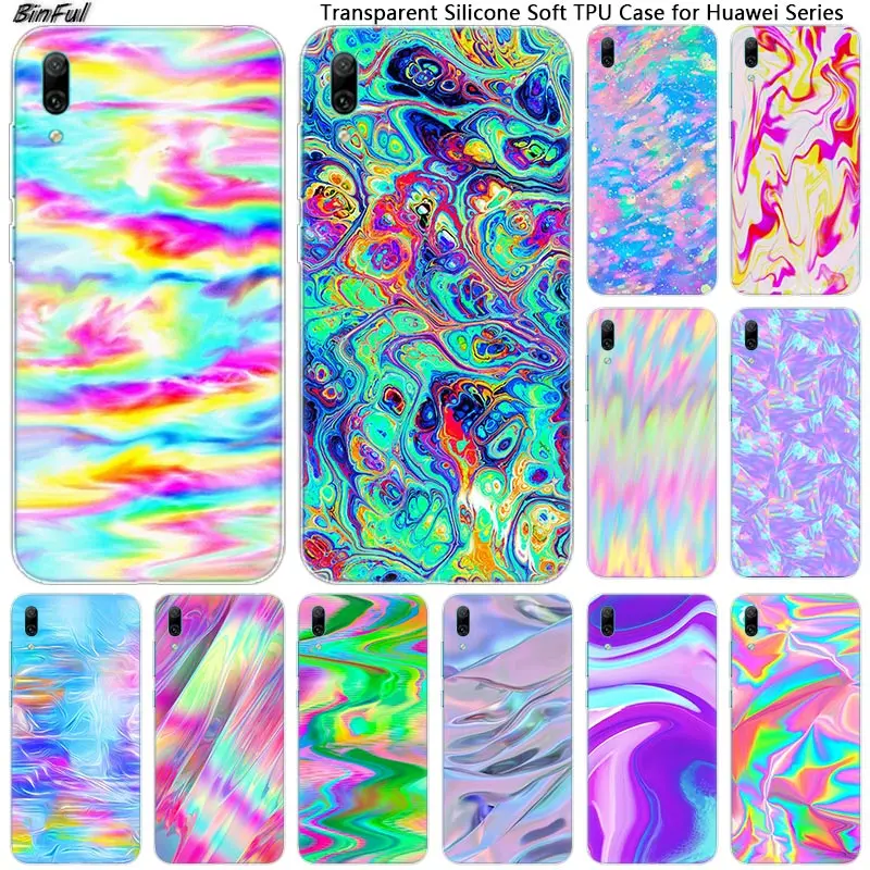 Hot Colorful rainbow art Soft Silicone Phone Case for Huawei Mate 10 20 Lite Pro Enjoy 9S Y9 Y7 Y6 Y5 2019 2018 2017 Fashion | Мобильные