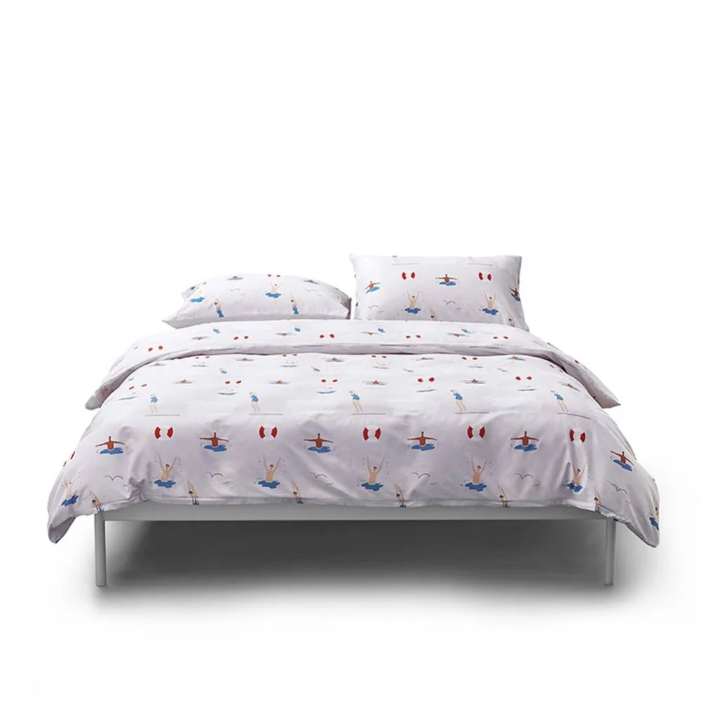 2019 Papa & мима зеленый серый линии Bedlinens пододеяльник 3/4 шт Твин queen король простыня Мягкий хлопок постельные принадлежности Набор наволочек