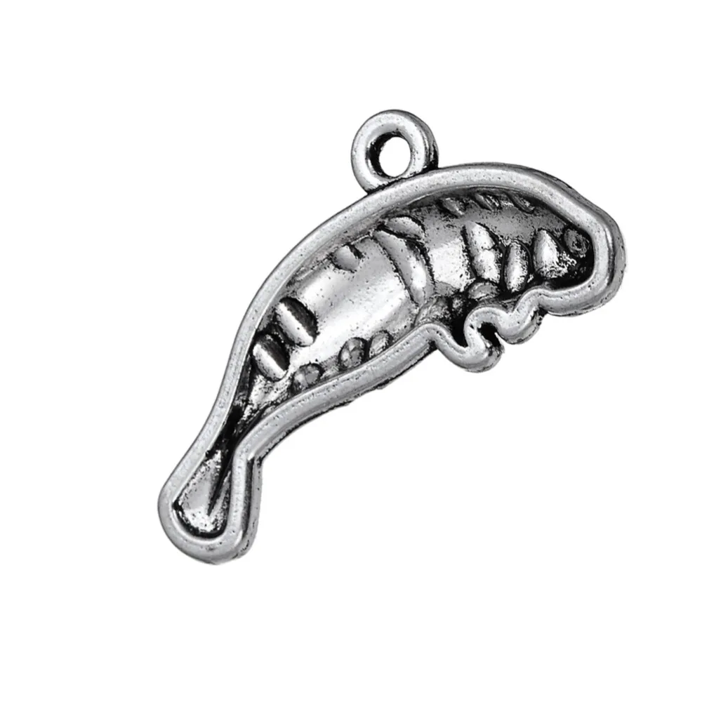 my-shape-10pcs-lot-manatee-sea-animal-Charm-for-DIY-jewelry-making-antique-silver-plated-never