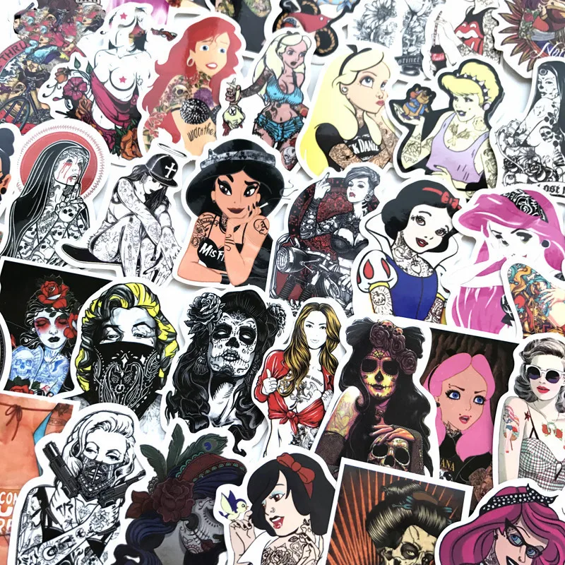 50pcs tattoo sexy beauty cartoon graffiti PVC waterproof sticker suitcase, suitcase, guitar skateboard personalized car sticker 50pcs tattoo sexy beauty cartoon graffiti PVC waterproof sticker suitcase, suitcase, guitar skateboard personalized car sticker
